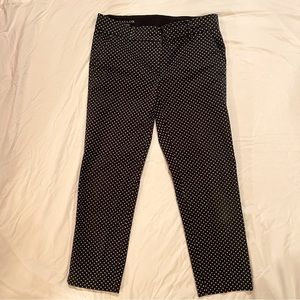 Ann Taylor Cambridge Crop Navy/White Polkadots, Size 2